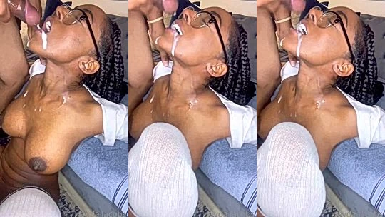 hot glasses girl gets facialized by bbc