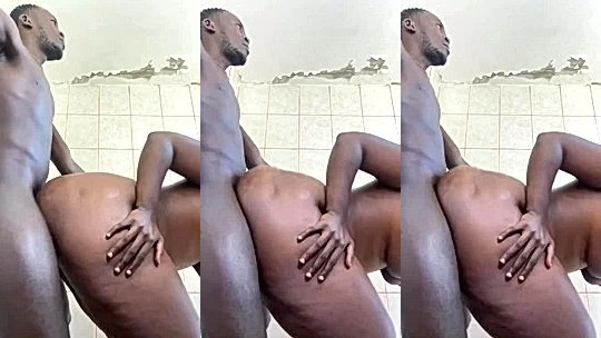 thick nigerian slut gets doggystyle fucked in the bathroom