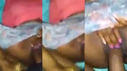african ex-girlfriend rubbing her clit and getting missionary fuck