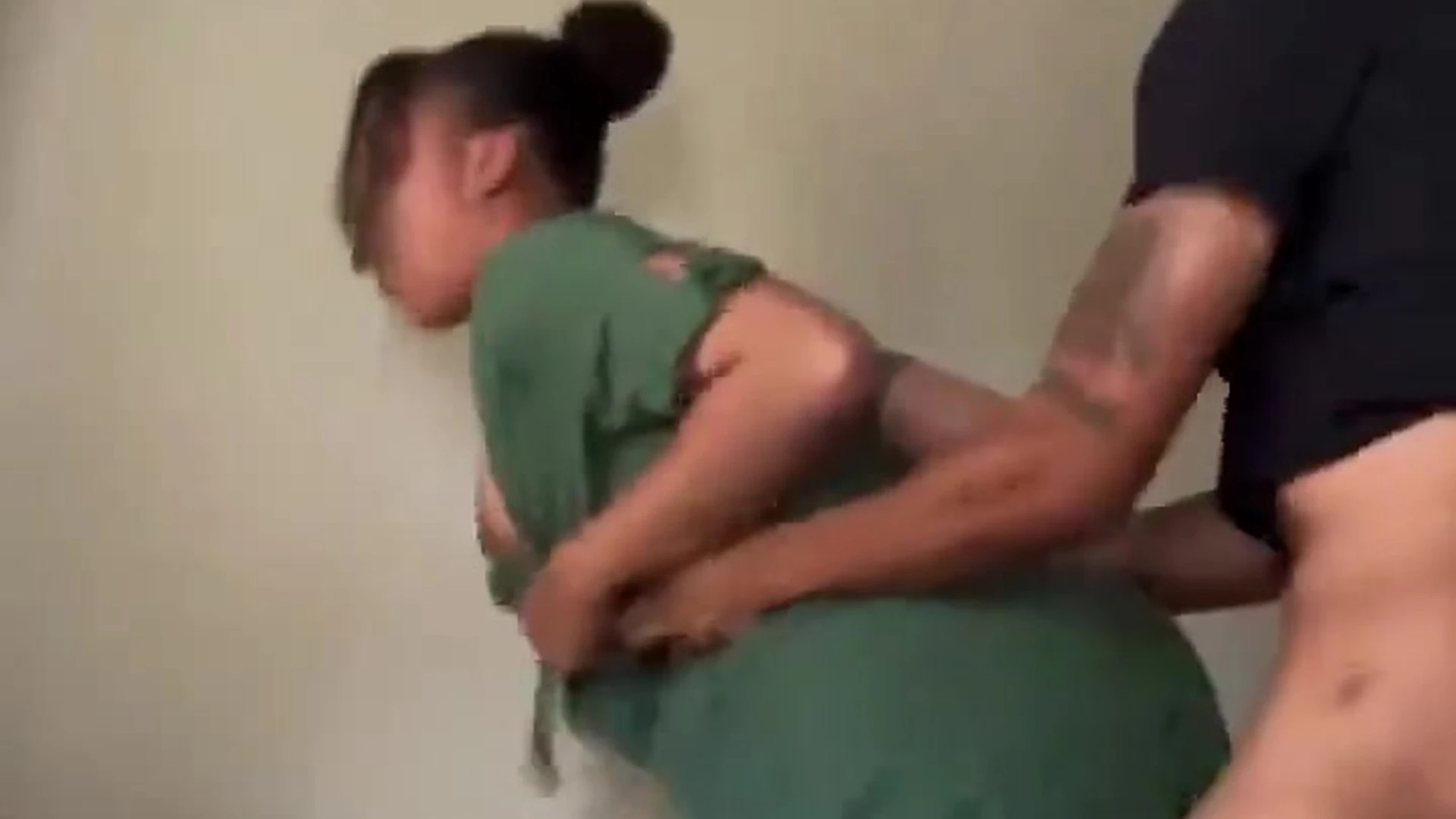 sexy nigerian nurse gets doggystyle fucked after work
